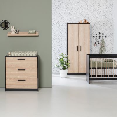Europe Baby Nova Babykamer Zwart Eiken