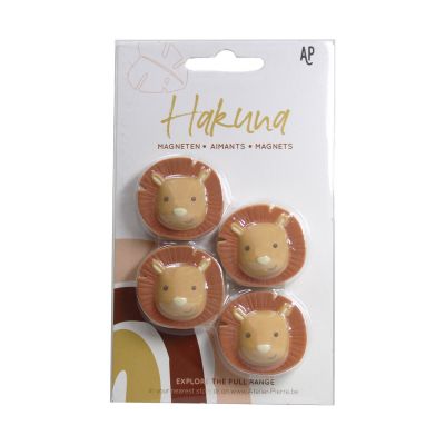 Atelier Pierre Hakuna Leeuw Magneetjes 4 Stuks
