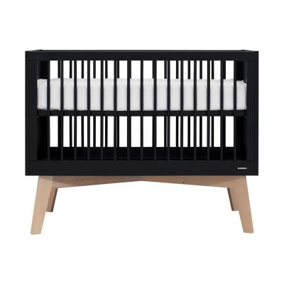 Kidsmill Sixties Babybed Zwart Mat / Naturel 70 x 140 cm