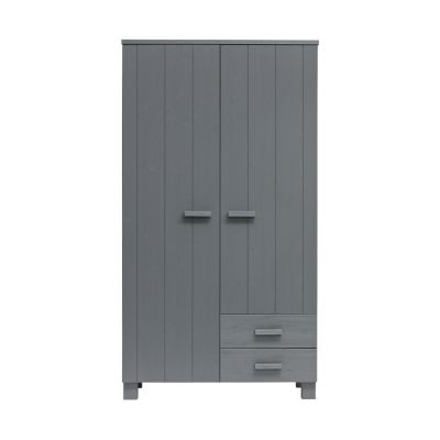 Woood Dennis Kledingkast + Laden Steel Grey 2-Deurs